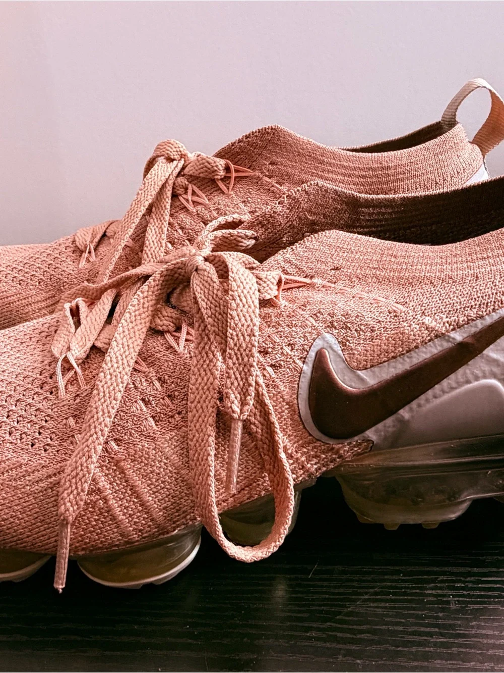 Nike Women's Knit Lace-Up Sneakers - Rose/Coral